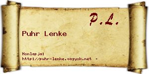 Puhr Lenke névjegykártya